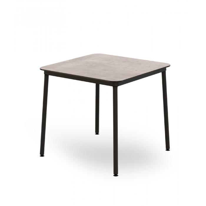 Mesa cuadrada interior, exterior 80x80 cemento HUB Resol