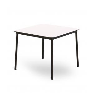 Mesa cuadrada interior, exterior 90x90 blanco HUB Resol