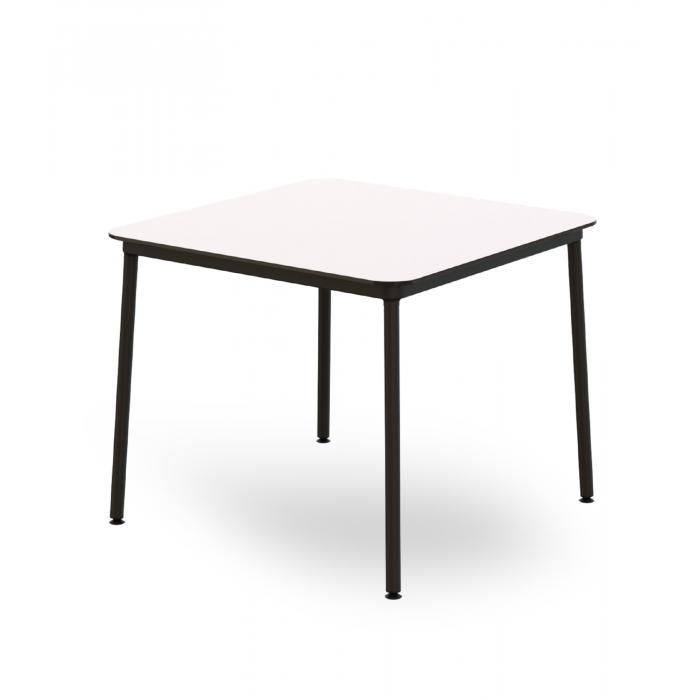 Mesa cuadrada interior, exterior 90x90 blanco HUB Resol