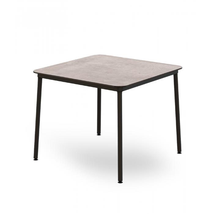 Mesa cuadrada interior, exterior 90x90 cemento HUB Resol