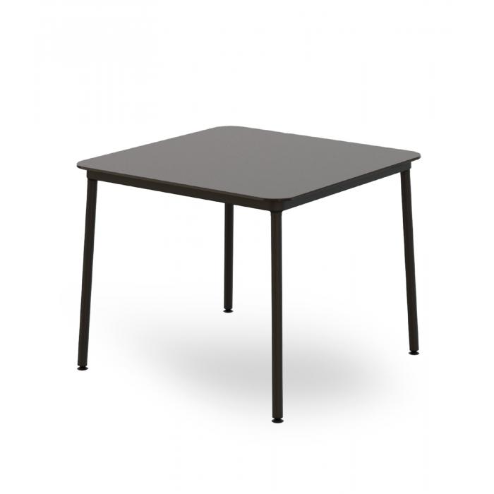 Mesa cuadrada interior, exterior 90x90 negro HUB Resol