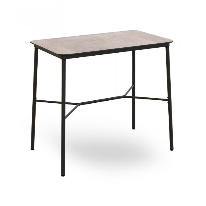 Mesa rectangular alta interior, exterior 120x70 cemento HUB Resol