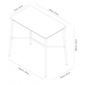 Mesa rectangular alta interior, exterior 120x70 cemento HUB Resol