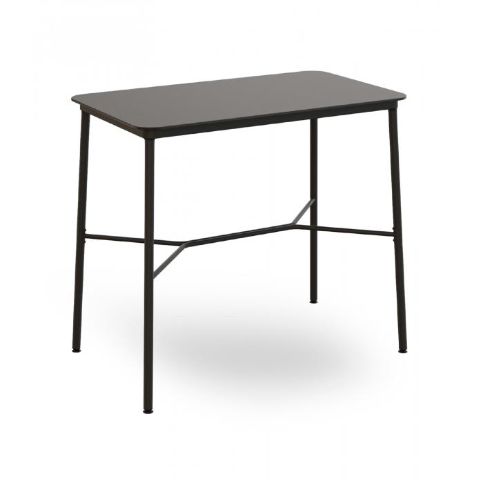 Mesa rectangular alta interior, exterior 120x70 negro HUB Resol