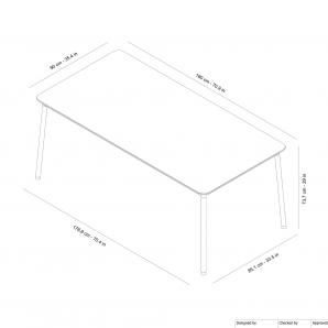 Mesa rectangular interior, exterior 180x90 negro HUB Resol