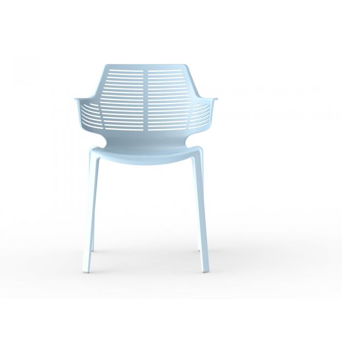 4 Silla con brazos interior, exterior azul retro IKONA Resol - 4 unidades