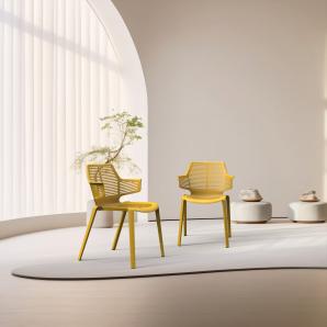 4 Silla con brazos interior, exterior azul retro IKONA Resol - 4 unidades