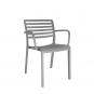 4 Silla con brazos interior, exterior gris plata LAMA Resol - 4 unidades