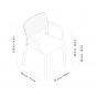 4 Silla con brazos interior, exterior gris plata LAMA Resol - 4 unidades