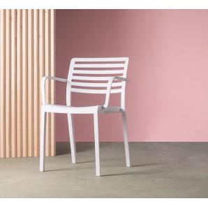 4 Silla con brazos interior, exterior gris plata LAMA Resol - 4 unidades