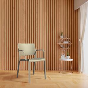 4 Silla con brazos interior, exterior negro NEW FIONA Resol - 4 unidades