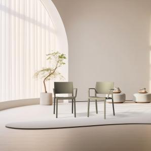 4 Silla con brazos interior, exterior negro NEW FIONA Resol - 4 unidades