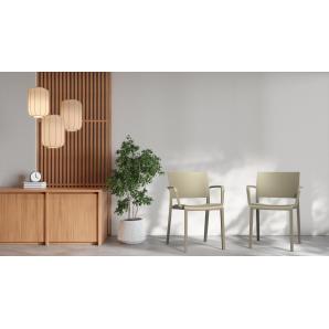 4 Silla con brazos interior, exterior negro NEW FIONA Resol - 4 unidades
