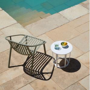 4 Mesa auxiliar interior, exterior Ø40 chocolate RAFF Resol - 4 unidades