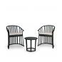 Set 2+1 sillas con brazos-cojín-mesa interior, exterior negro RAFF Resol