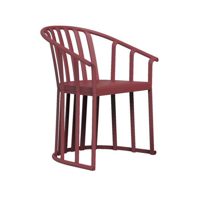 4 Silla con brazos interior, exterior burdeos RAFF Resol - 4 unidades