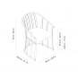 4 Silla con brazos interior, exterior burdeos RAFF Resol - 4 unidades