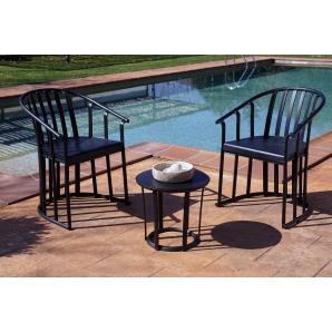 4 Silla con brazos interior, exterior burdeos RAFF Resol - 4 unidades