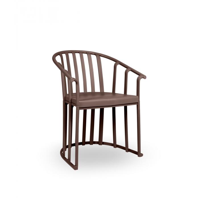 4 Silla con brazos interior, exterior chocolate RAFF Resol - 4 unidades