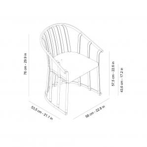 4 Silla con brazos interior, exterior chocolate RAFF Resol - 4 unidades