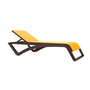 2 Tumbona exterior estructura wengue - textilene amarillo SKY CLUB Resol - 2 unidades