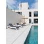 2 Tumbona exterior estructura wengue - textilene amarillo SKY CLUB Resol - 2 unidades
