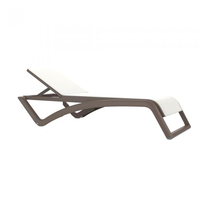 2 Tumbona exterior estructura wengue - textilene blanco SKY CLUB Resol - 2 unidades