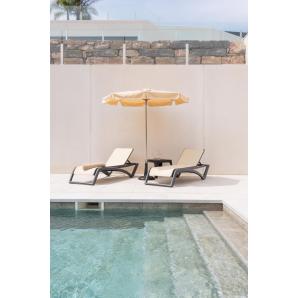 2 Tumbona exterior estructura wengue - textilene blanco SKY CLUB Resol - 2 unidades