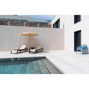 2 Tumbona exterior estructura wengue - textilene blanco SKY CLUB Resol - 2 unidades