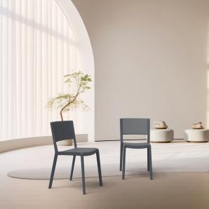 4 Silla interior, exterior gris verdoso SPOT Resol - 4 unidades
