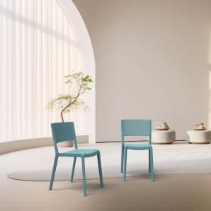 4 Silla reciclada interior, exterior azul aire SPOT ECO Resol - 4 unidades