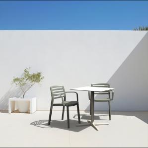 Mesa cuadrada interior, exterior 70x70 chocolate TOLEDO Resol