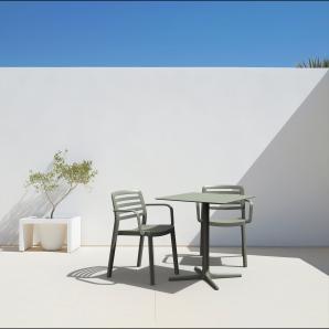 Mesa cuadrada interior, exterior 70x70 marfil TOLEDO Resol
