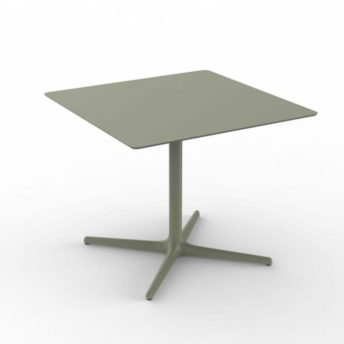 Mesa cuadrada interior, exterior 90x90 gris verdoso TOLEDO Resol