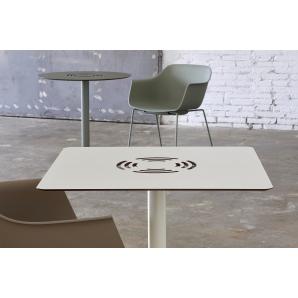 Mesa cuadrada interior, exterior 70x70 marfil TOLEDO AIRE Resol