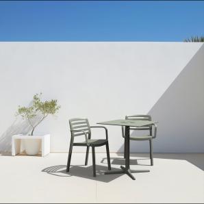 Mesa cuadrada interior, exterior 70x70 marfil TOLEDO AIRE Resol