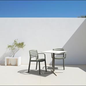Mesa cuadrada interior, exterior 70x70 marfil TOLEDO AIRE Resol