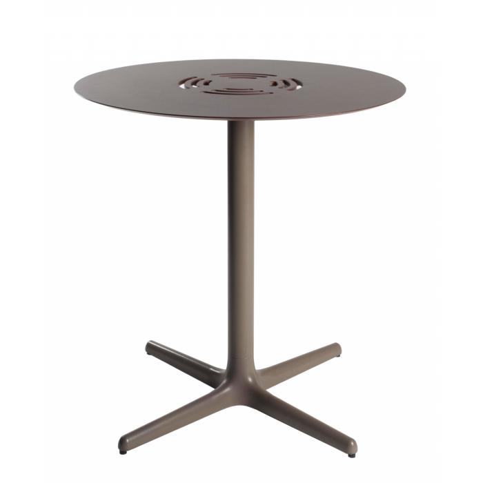 Mesa redonda interior, exterior Ø70 chocolate TOLEDO AIRE Resol