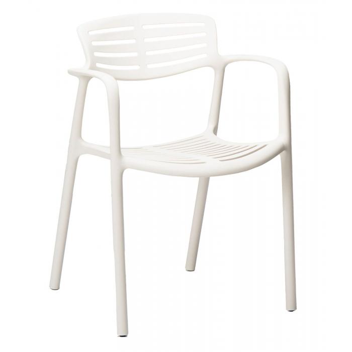 2 Silla con brazos interior, exterior blanco TOLEDO AIRE Resol - 2 unidades