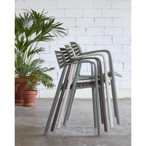 2 Silla con brazos interior, exterior blanco TOLEDO AIRE Resol - 2 unidades
