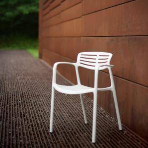 2 Silla con brazos interior, exterior blanco TOLEDO AIRE Resol - 2 unidades