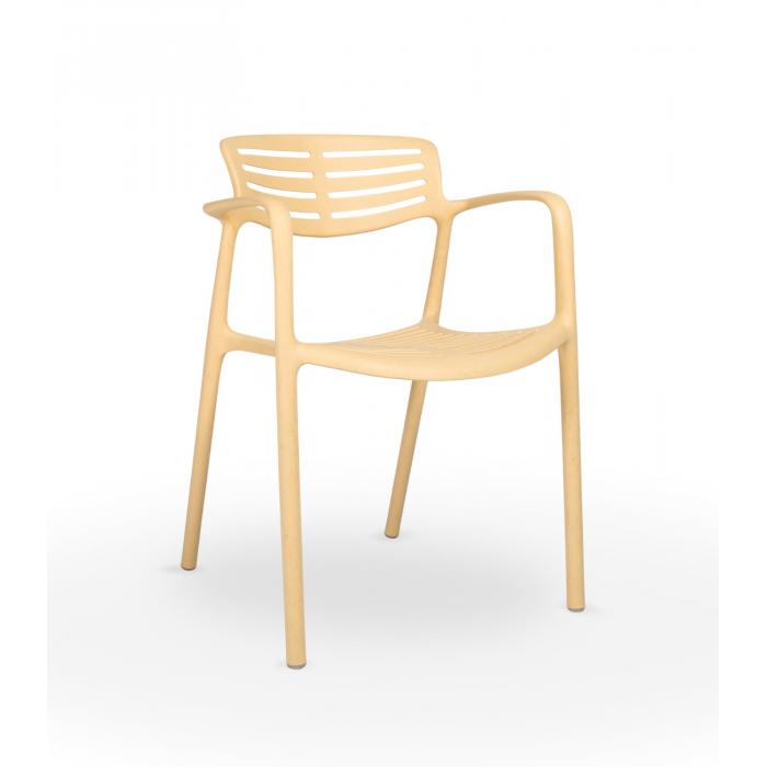 4 Silla con brazos reciclada interior, exterior amarillo fuego TOLEDO AIRE ECO Resol - 4 unidades