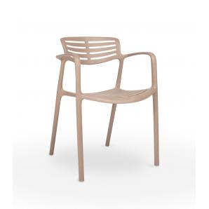 4 Silla con brazos reciclada interior, exterior marrón tierra TOLEDO AIRE ECO Resol - 4 unidades