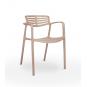 4 Silla con brazos reciclada interior, exterior marrón tierra TOLEDO AIRE ECO Resol - 4 unidades