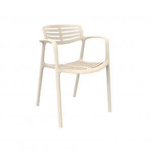 4 Silla con brazos reciclada interior, exterior nácar TOLEDO AIRE ECO Resol - 4 unidades