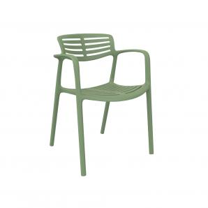 4 Silla con brazos reciclada interior, exterior olivo TOLEDO AIRE ECO Resol - 4 unidades