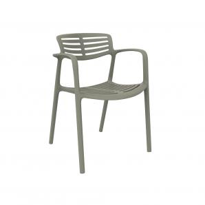 4 Silla con brazos reciclada interior, exterior salvia TOLEDO AIRE ECO Resol - 4 unidades