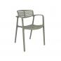 4 Silla con brazos reciclada interior, exterior salvia TOLEDO AIRE ECO Resol - 4 unidades