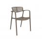 4 Silla con brazos reciclada interior, exterior trufa TOLEDO AIRE ECO Resol - 4 unidades