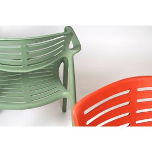 4 Silla con brazos reciclada interior, exterior trufa TOLEDO AIRE ECO Resol - 4 unidades